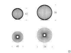 Mandala Lampe de table / lampadaire en fil métallique - Dessin coté